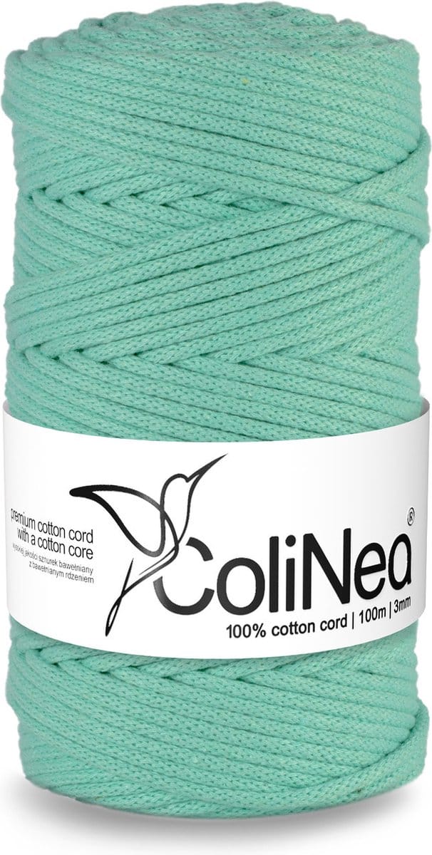 ColiNea - Touw - katoenen - koord - Katoenkoord - macramé - 3 mm x 100 m - celadon