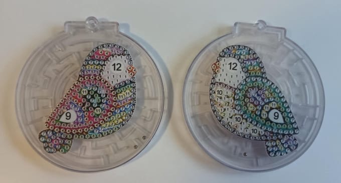 diamond painting - kerstboomversiering - sleutelhanger - doolhof/labyrinth maze game ( 2 stuks ) 312