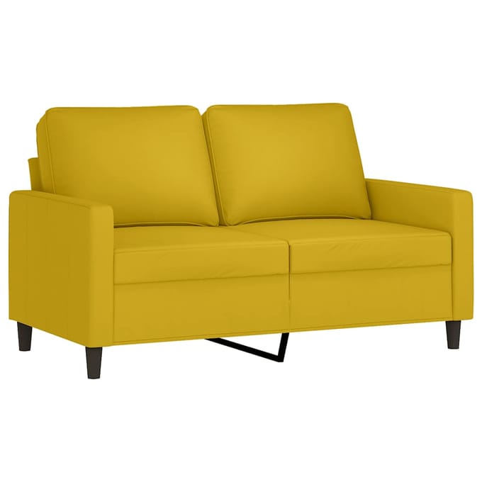 vidaXL - 2-delige - Loungeset - met - kussens - fluweel - geel