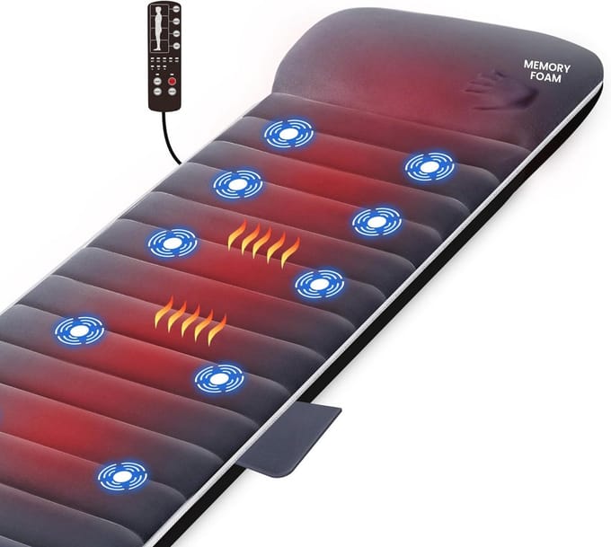 Verwarmde Traagschuim Massage Mat met Vibratie voor Pijnverlichting en Ontspanning