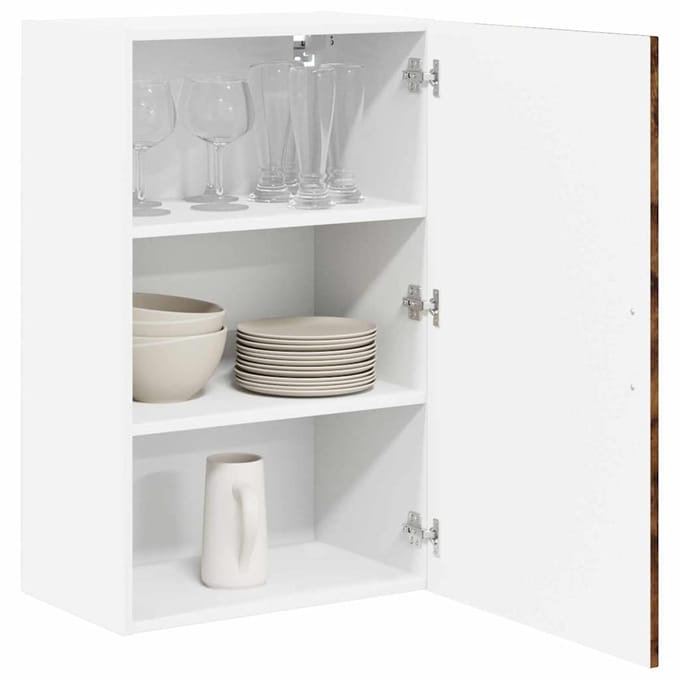 vidaXL - Wandkast - LUCCA - Gerookt - eiken - 50 - x - 31 - x - 80 - cm - Bewerkt - hout