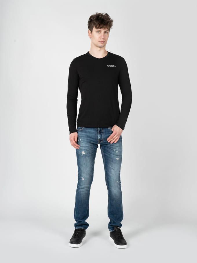 Guess Longsleeve Mannen zwart