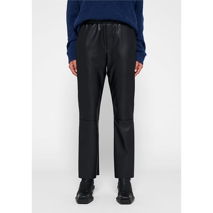 10DAYS Leather Look Flared Jogger Black Größe: L | Lederhosen Outlet | Damen | Schwarz