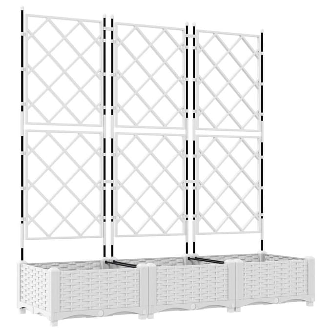 vidaXL - Plantenbak - 3 - st - Wit - 120 - x - 40 - x - 125,5 - cm - PP