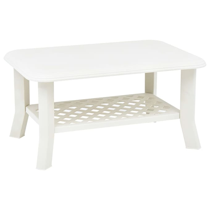 vidaXL - Salontafel - 90x60x46 - cm - kunststof - wit