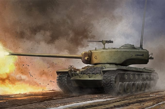 HobbyBoss Modelbouwpakket Militaire voertuigen - 84513 US T34 Heavy Tank Plastic - 1:35 - Modelbouw