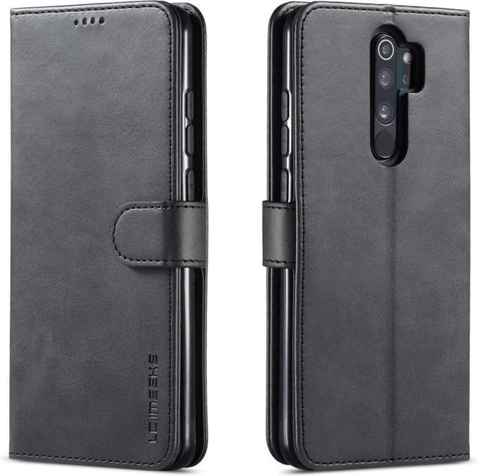 LC.IMEEKE Luxe Book Case - Geschikt voor Xiaomi Redmi Note 8 Pro Hoesje - Zwart