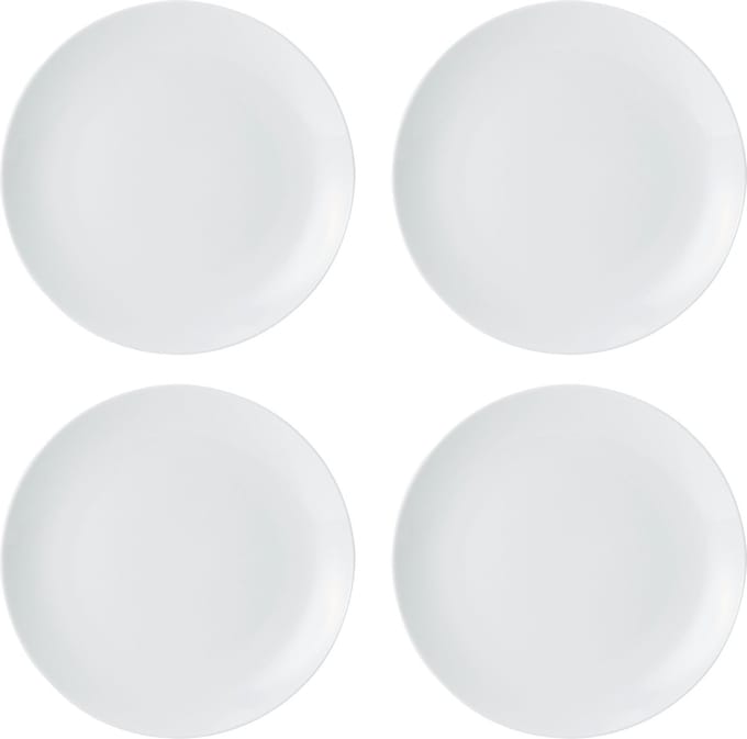 Mikasa - Bijgerechtsborden - Chalk - Porselein - Wit - Set van 4 - 21cm