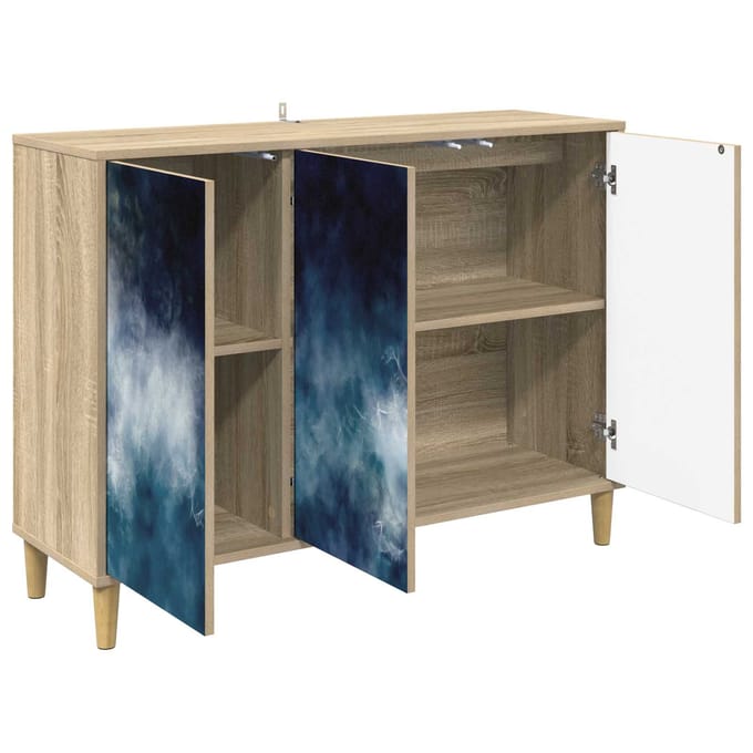 vidaXL - Dressoir - RAALTE - Sonoma - 102 - x - 33 - x - 75 - cm - Bewerkt - hout