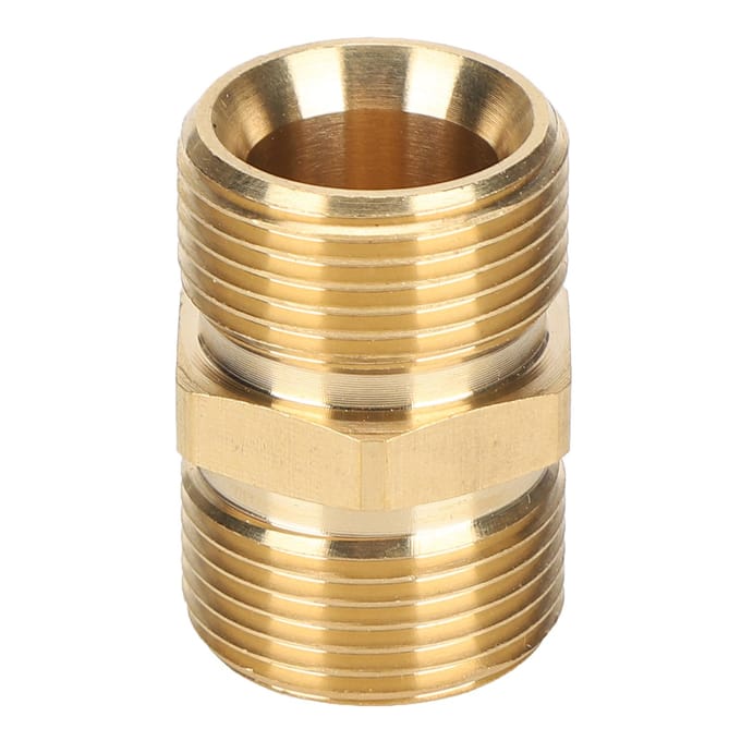 Hogedrukspuitadapter messing M22 metrische buitendraad 14 mm slangaansluiting koppeling