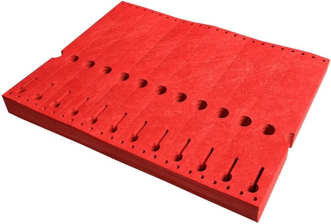 CombiCraft Tyvek sleufetiketten 220 x 25,4 mm rood - per 1000 stuks