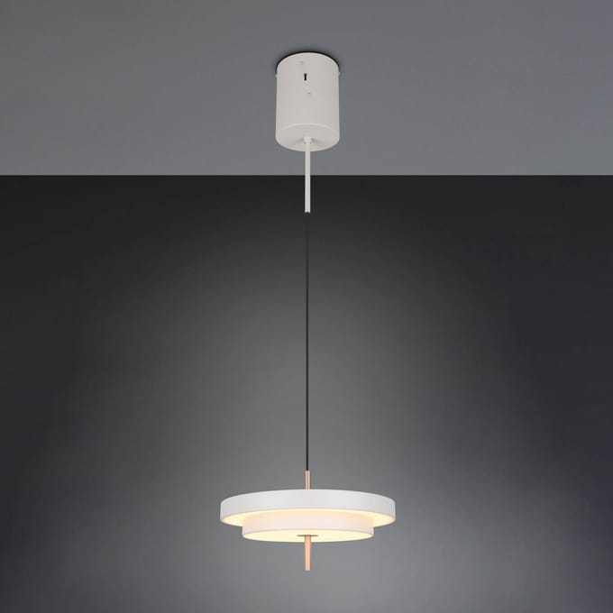 Trio Lighting LED hanglamp Keaton, lichtgrijs, Ø 40 cm, metaal, CCT
