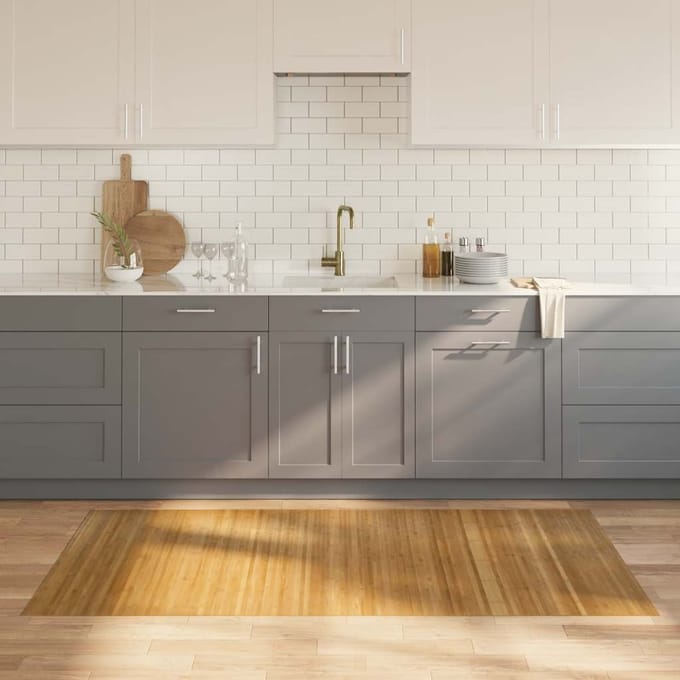 vidaXL - Vloerkleed - rechthoekig - 100x200 - cm - bamboe - naturel