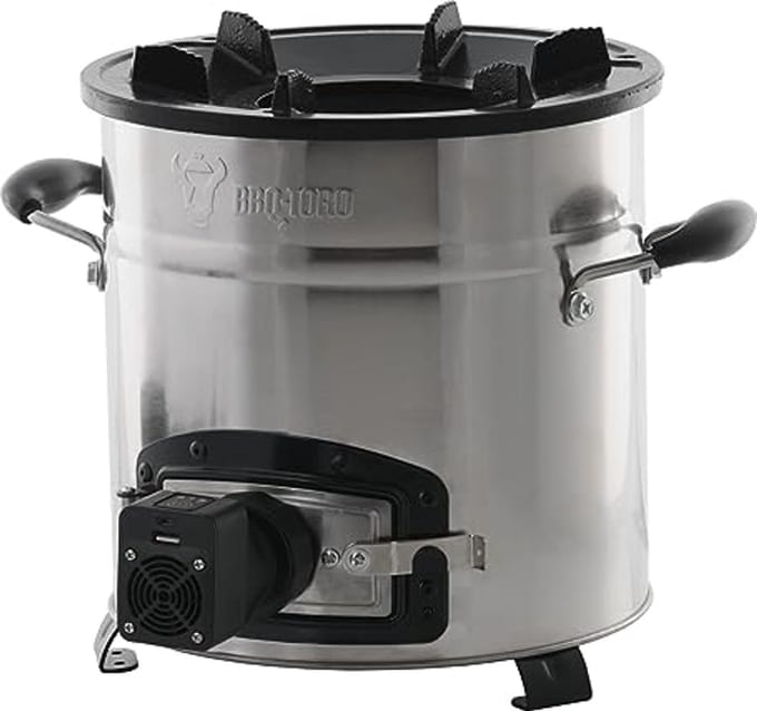 Raketoven voor buiten - roestvrij stalen multifunctionele rocket stove met USB-ventilator