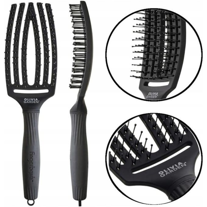 Olivia Garden Fingerbrush Care Iconic Double Zwart Medium