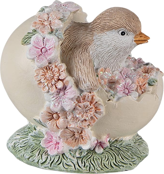 Clayre & Eef Beeld Kuikentje 7 cm Beige Bruin Polyresin Woonaccessoires
