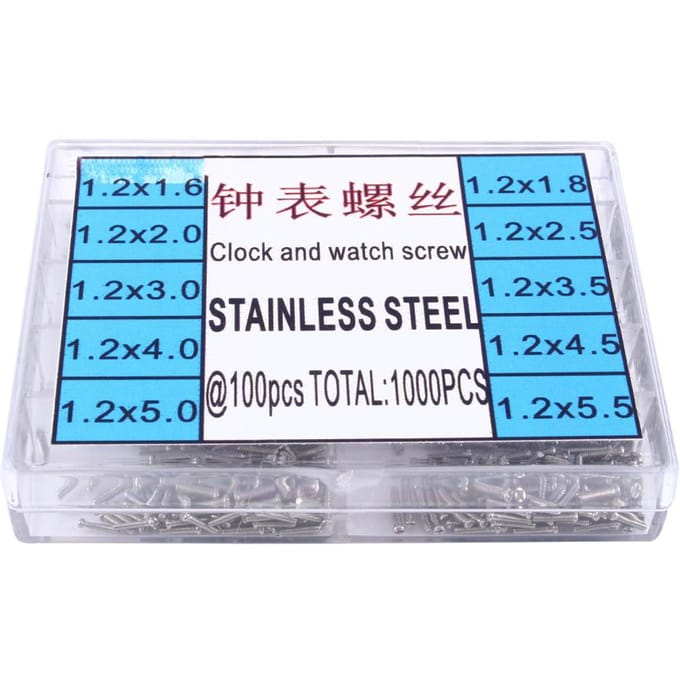 1000 stuks Roestvrijstalen Schroeven 1,6-5,5 mm Fr Micro Bril Horloge Reparatie Gereedschapskit blue