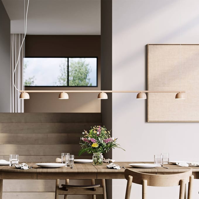 Northern Blush Rail Hanglamp 5 vlammig - warm beige