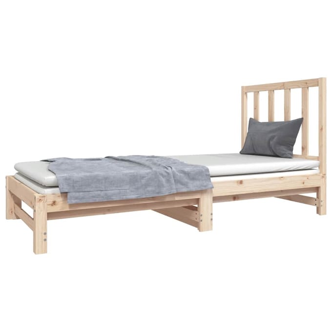 vidaXL - Slaapbank - uitschuifbaar - massief - grenenhout - 2x(90x190) - cm