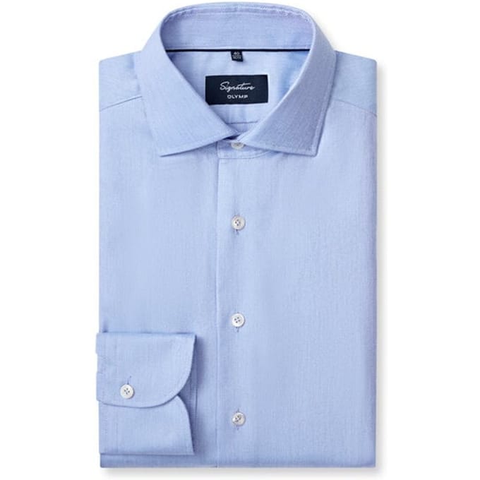 OLYMP Signature Overhemd, Tailored Fit, Signature Kent, Bleu
