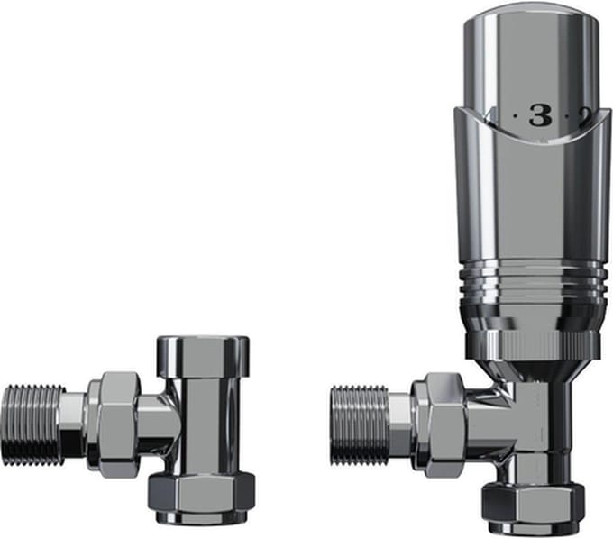 Rosani Classic universele radiator aansluitset haaks - chroom