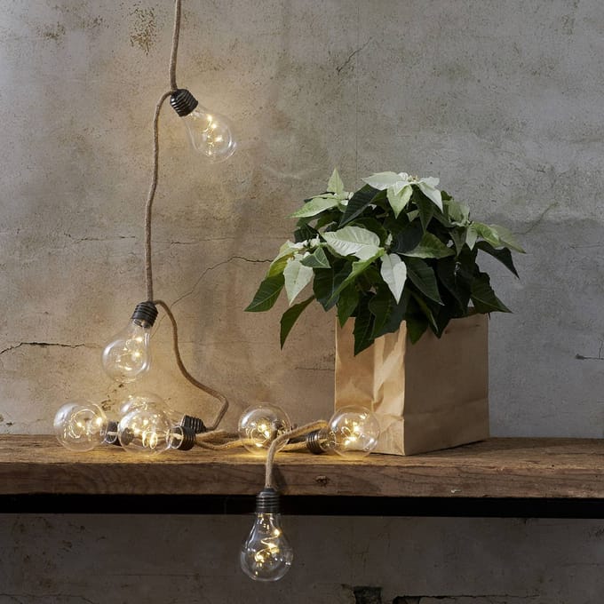 STAR TRADING Lichtketting Jutta Jute batterijvoeding 10 lampen