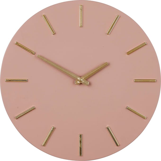 Mica Decorations Brixen Wandklok - Ø36 cm - Roze