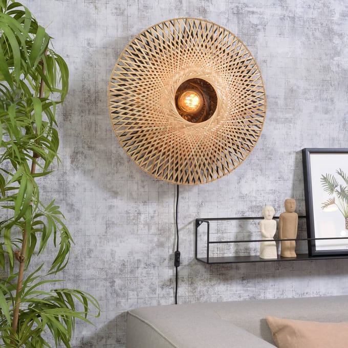GOOD&MOJO Wandlamp Kalimantan - Bamboe - Ø60cm - Binnen Scandinavisch,Bohemian