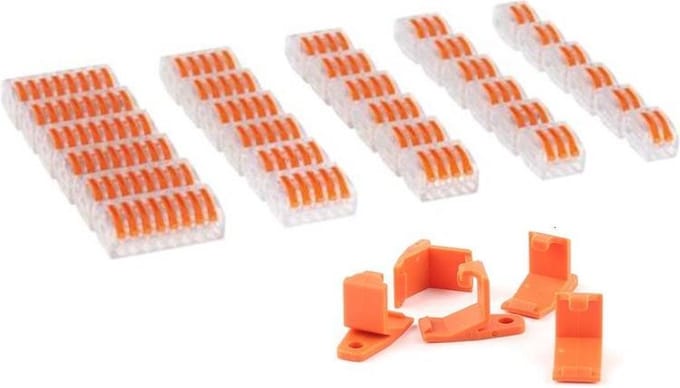 Lasklem set 60 delig - draad connector - met bevestiging klemmen