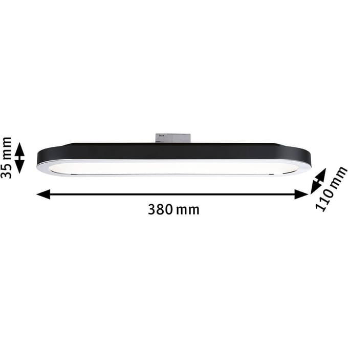 Paulmann Panel Loop 230V-railsysteem lamp URail LED vast ingebouwd 7 W LED Zwart (mat), Chroom