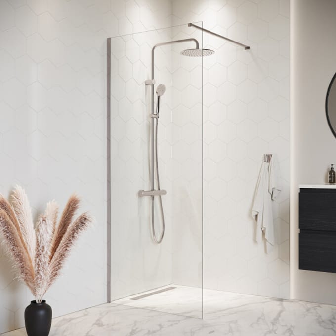 Badplaats Douchewand Florida 70 x 200 cm – Chroom – Inloopdouche 8 mm Veiligheidsglas
