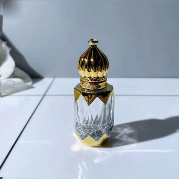 6 ml luxe stijl gouden kleur hervulbare parfumfles glazen roll-on etherische oliefles lege cosmetica monstercontainer style C