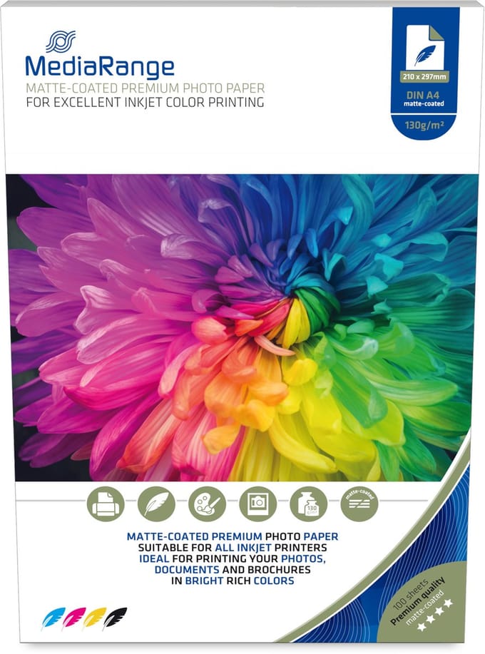MediaRange Fotopapier Mat | A4 | 130 gr/m² 100 vellen