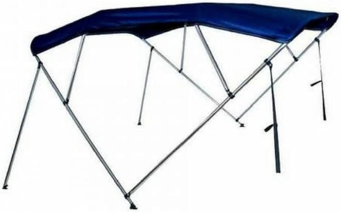 4 Boogs Biminitop Zonnetent PREMIUM H137 cm BLAUW Breedte 155-169 cm