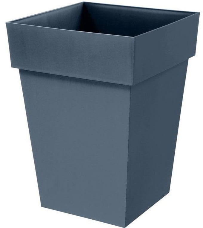 Vierkante, middelgrote bloempot - EDA - Toscane - 40 cm - 51 L - 39 x 39 x H 53 cm - Denimblauw