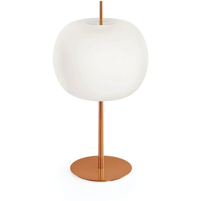 kdln tafellamp Kushi XL, koper/wit, hoogte 61 cm