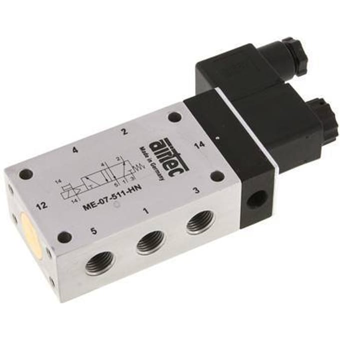 5/2 G1/4'' (G1/8'') Magneetventiel Extern 24V DC -0.95-10bar/-13.2-140psi Airtec