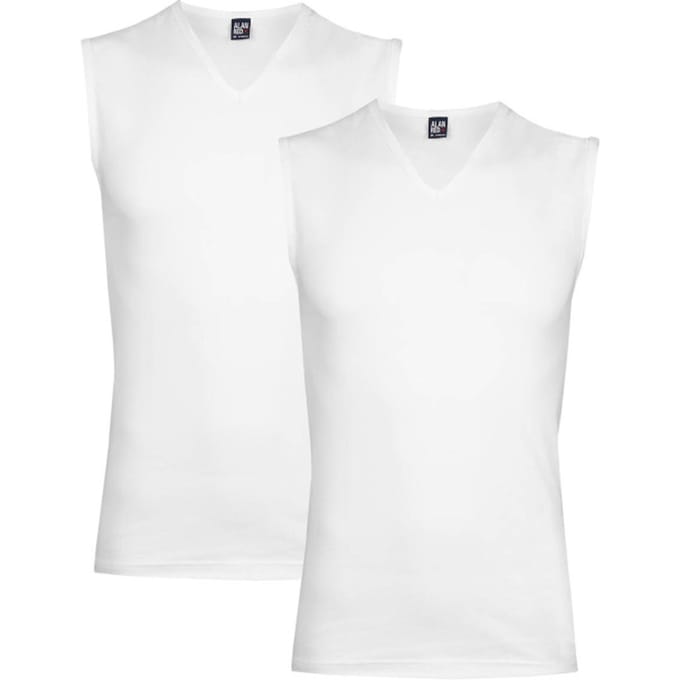 ALAN RED singlets Occident (2-pack) - V-hals stretch - wit