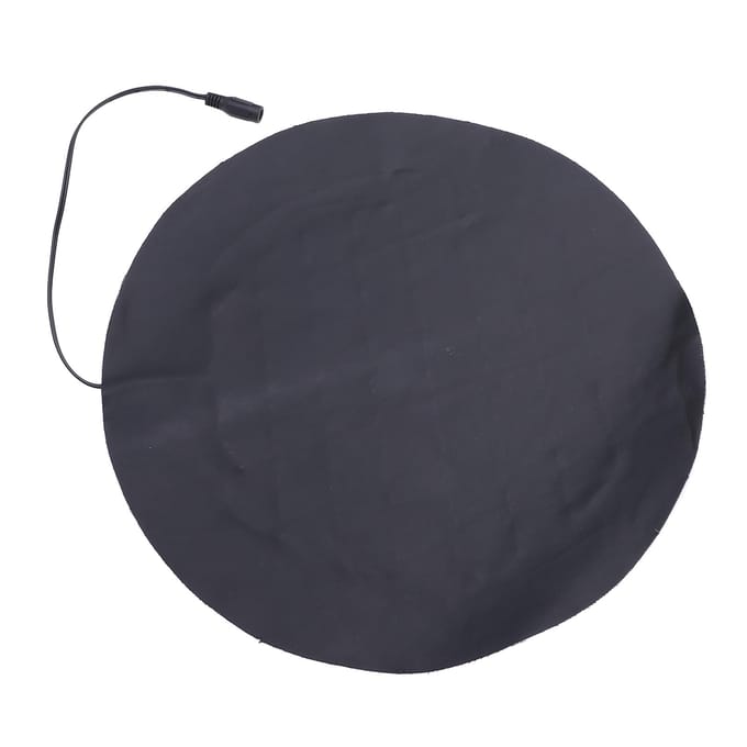 USB Verwarmingskussen voor Kleine Huisdieren PU Leer Rond Verwarmde Plaat 3 Niveaus Temperatuur black