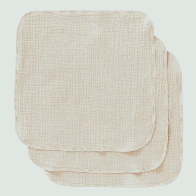 Cottonbaby spuugdoekjes - room - per set van 3