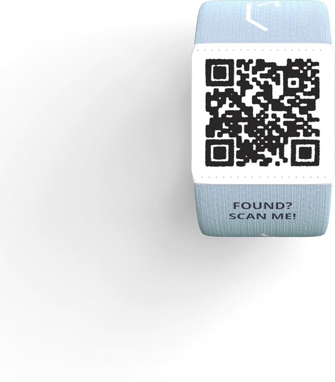 Kind tracker (x2) - Slimme elastische polsband - Blauw - SOS band - QR code - 3 t/m 6 jaar - 160mm