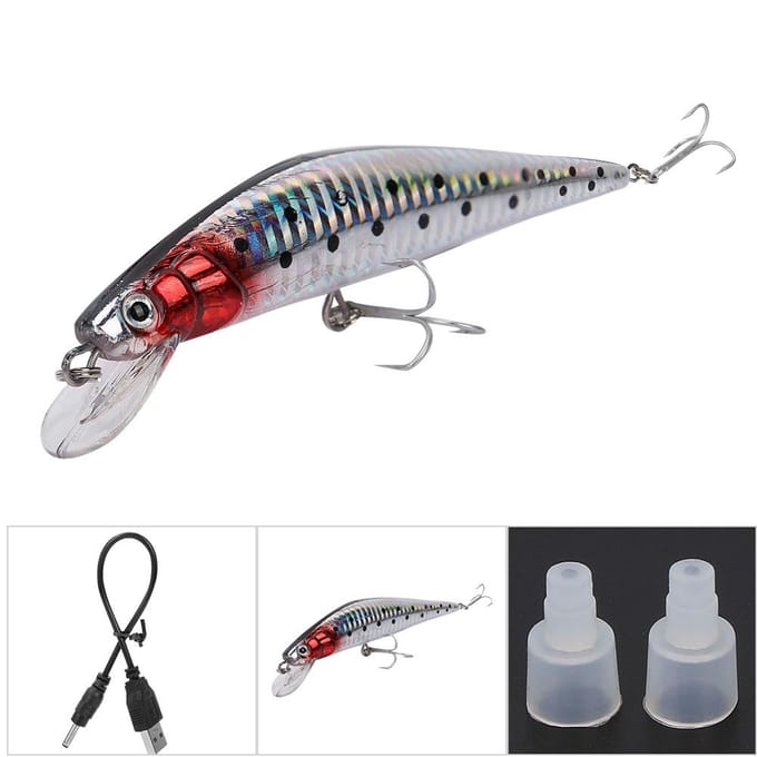 12cm elektrische visdobber met oplaadfunctie voor minnows gray