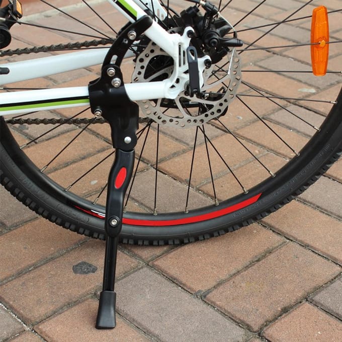 Aluminiumlegering Verstelbare Fiets Fiets Zijstandaard Parkeerstandaard Steunvoet (zwart) zwart