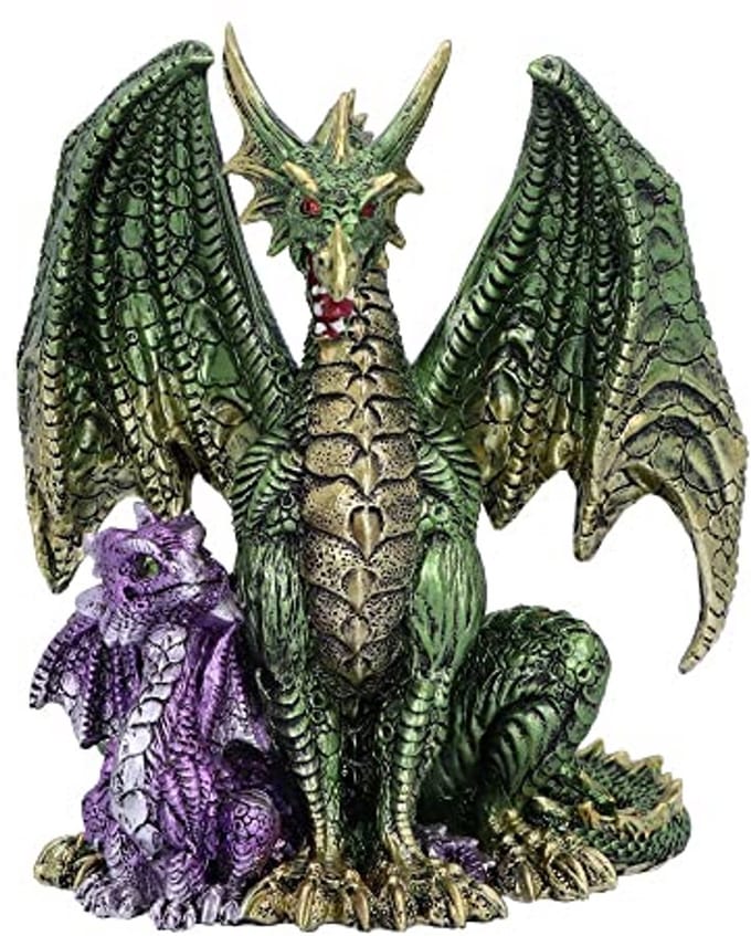 Nemesis Now Fearsome Guide Dragon Beeldje, Groen, 17.7cm