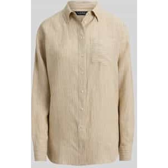 relaxed fit blouse met lange mouwen van puur linnen