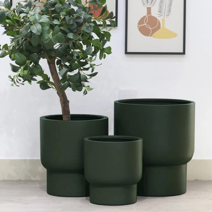 Plantenbak Roskilde Small | Donkergroen - Green | Ø37xH40cm