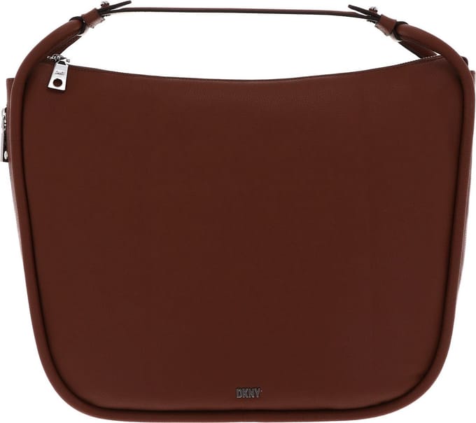 DKNY Leren Schoudertas Handtas Phoebe Hobo Bag Caramel Bruine