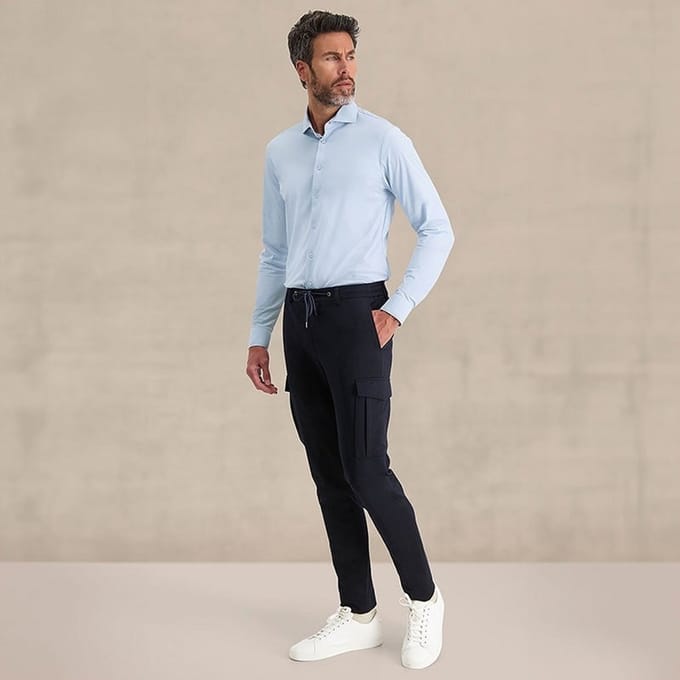 Blue Industry Overhemd Lounge jersey shirt BLUE (2191.22 - BLUE)