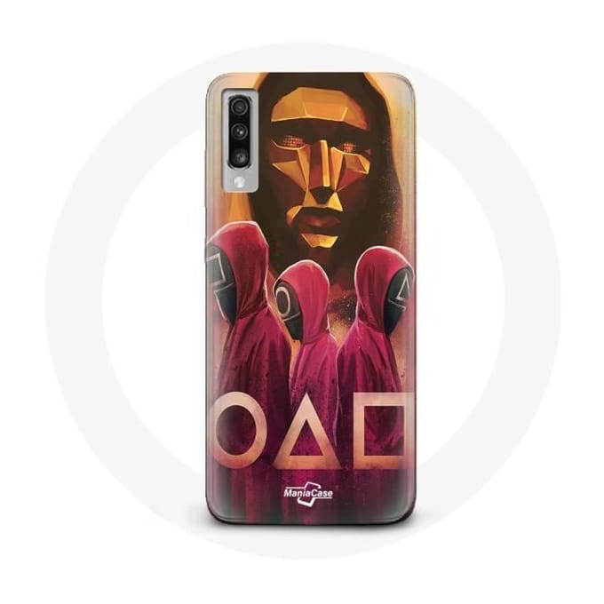 Coque pour Samsung Galaxy A70 Squid Game Masques Triangle carré et Cercle dessin