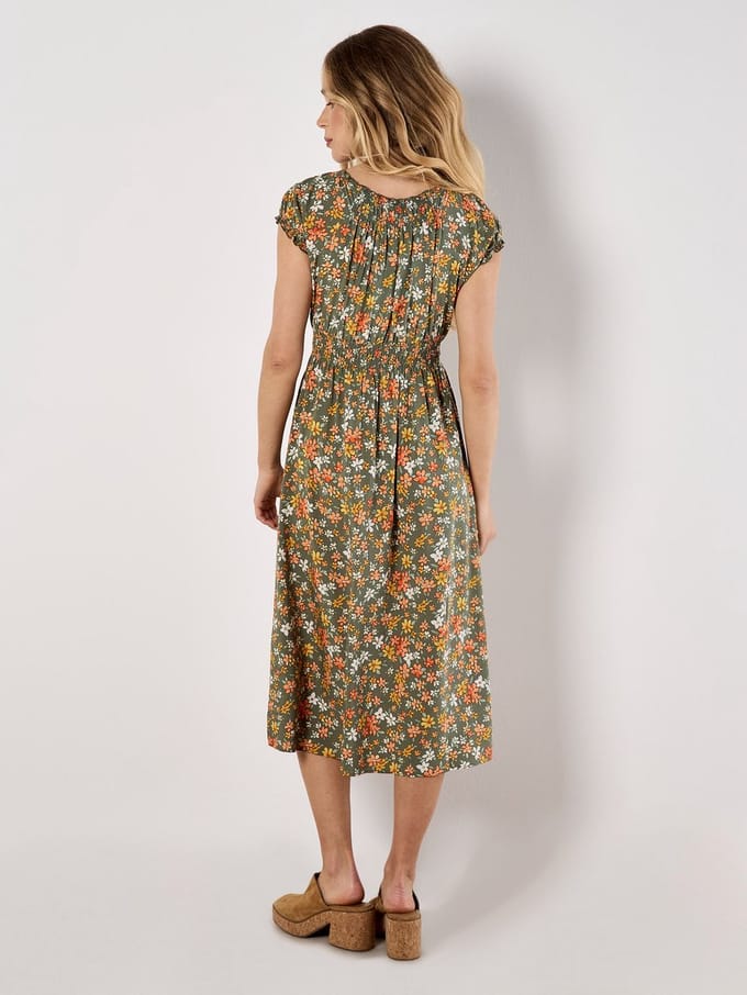 Midi-jurk met bloemenprint